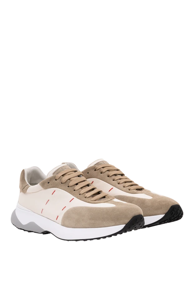 Kiton men's ivory combo sneakers 194715 - photo 3