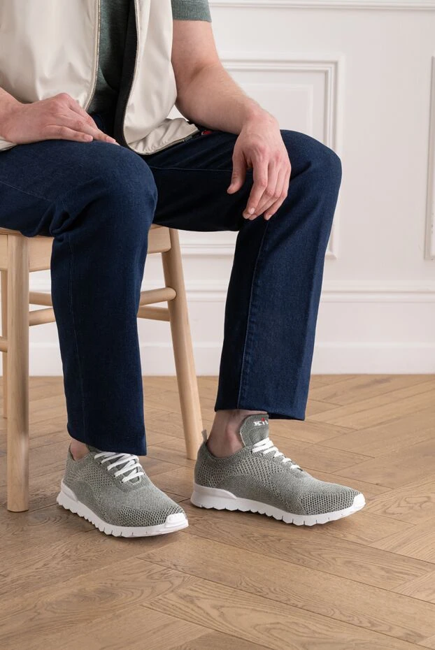 Kiton gray knit sneakers with a lightweight sole 194717 - photo 2