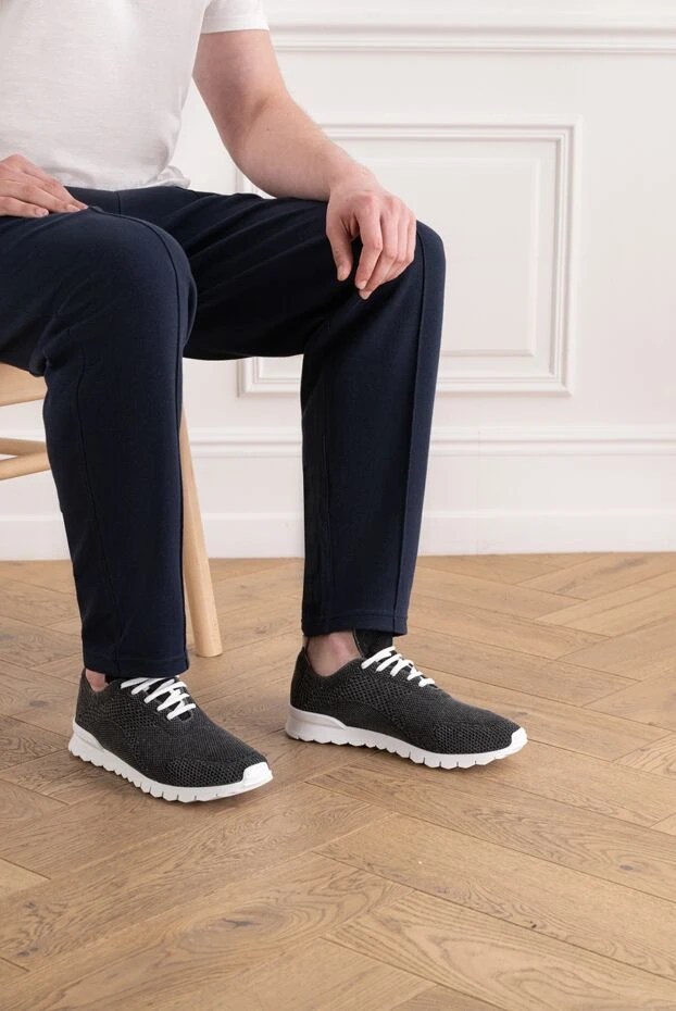 Kiton anthracite and black knit sneakers with an ultra-light sole 194722 - photo 2