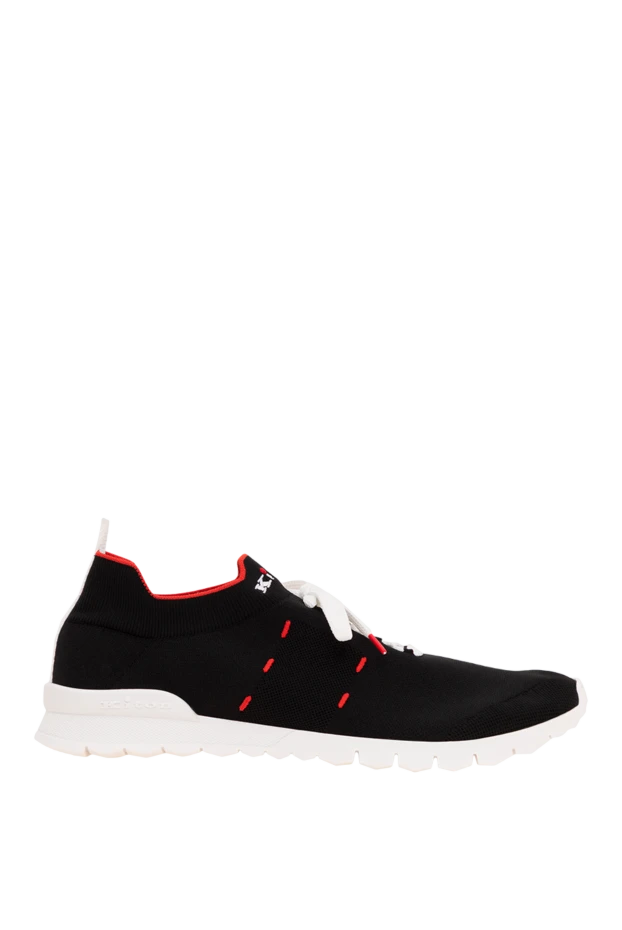 Kiton black textile sneakers with red piping and a white sole 194723 - photo 1