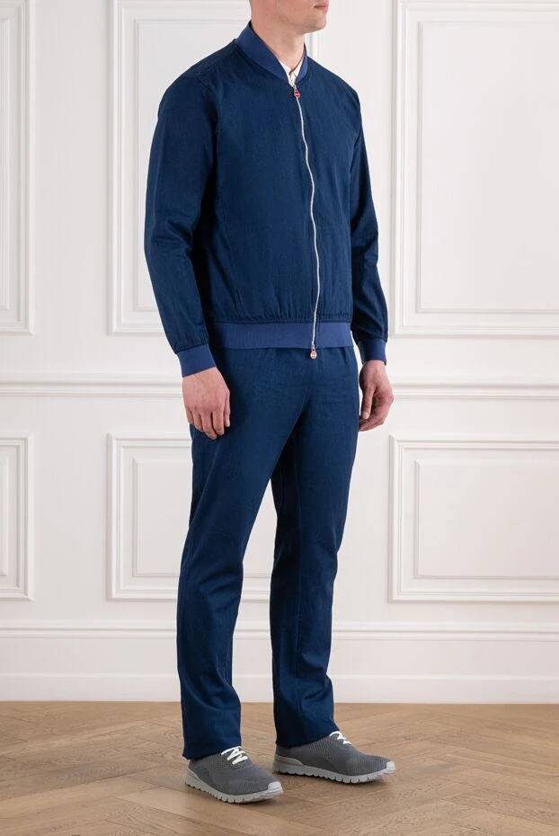 Kiton blue cotton jersey tracksuit with a bomber jacket 194728 - photo 3