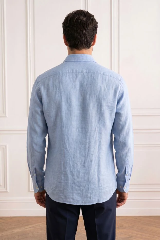 Men's light blue linen shirt with a classic fit - photo 2