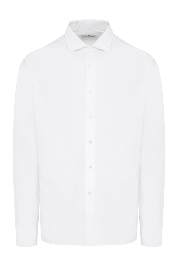 Men's white cotton shirt with a classic fitted cut - photo 1