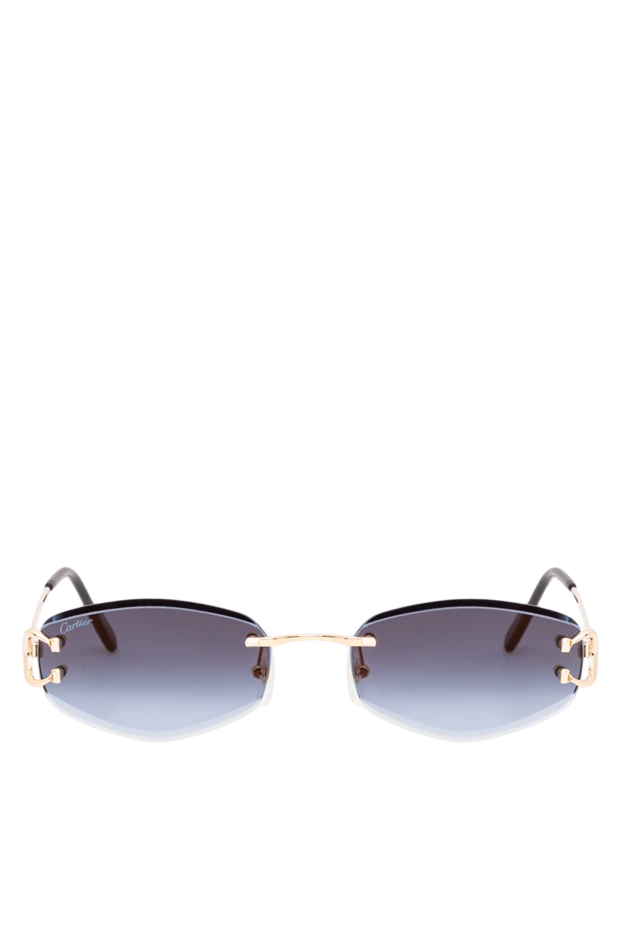 Cartier солнцезащитные очки piccadilly с овальными линзами и золотистой металлической оправой 194770 - фото 1