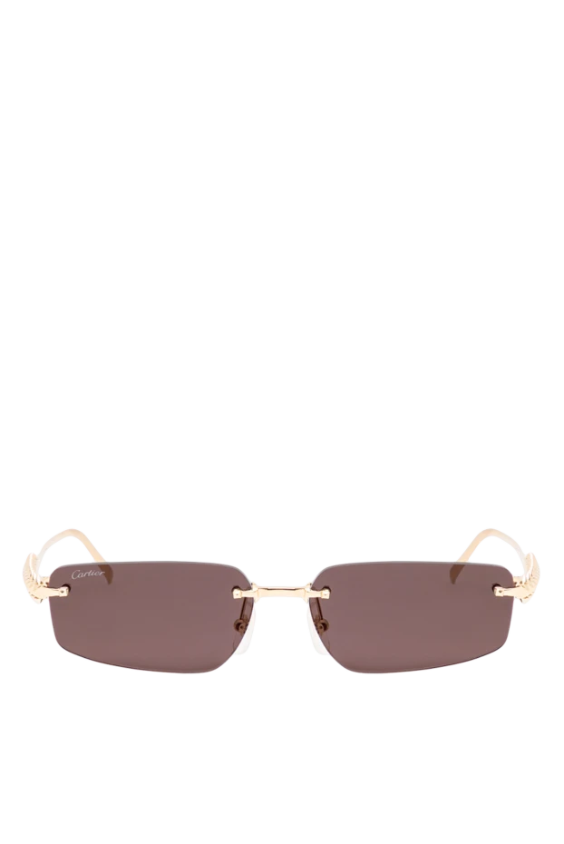 Cartier безободковые прямоугольные очки с темно-коричневыми линзами 194791 - фото 1