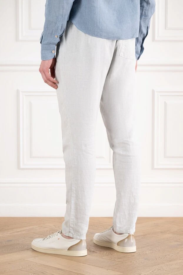 Limitato men's light gray linen trousers with zip pockets 194803 - photo 3