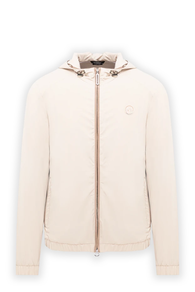 Light beige lightweight windbreaker with a drawstring hood - photo 1