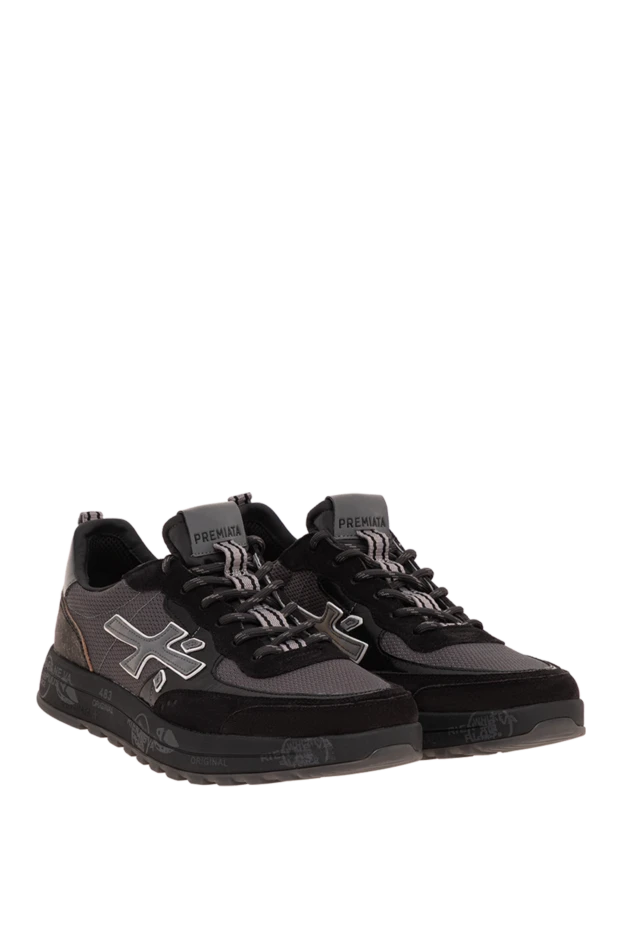 Premiata men's black nous reflective combo sneakers 194819 - photo 3