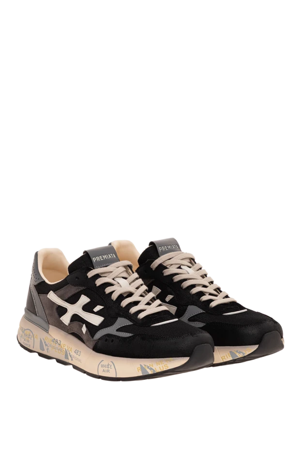 Premiata men's black combo sneakers with contrasting details 194821 - photo 3