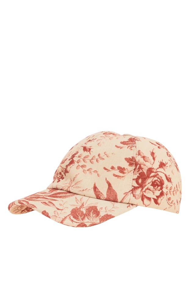 Gucci бейсболка из бежевой ткани с цветочным принтом herbarium 194825 - фото 3
