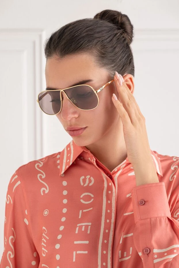 Miu Miu әйелдерге арналған аккордеон ілмектері бар aviator күннен қорғайтын көзілдірігі 194848 - фото 2