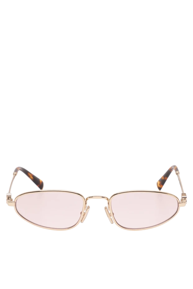 Miu Miu алтын жақтауы және ашық қызғылт линзалары бар ромб тәрізді көзілдірік 194850 - фото 1