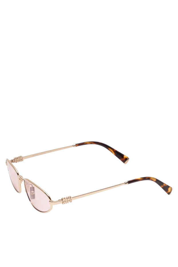 Miu Miu алтын жақтауы және ашық қызғылт линзалары бар ромб тәрізді көзілдірік 194850 - фото 3