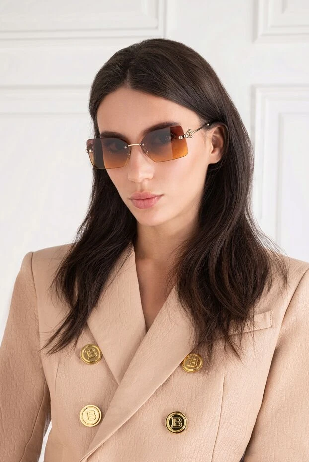Tiffany&Co бал градиенті бар үлкен өлшемді жиексіз геометриялық күннен қорғайтын көзілдірік 194852 - фото 2