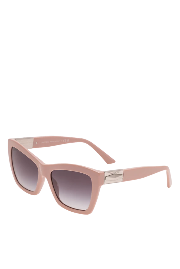 Jimmy Choo солнцезащитные розовые очки кошачий глаз с серебристыми вставками 194859 - фото 3