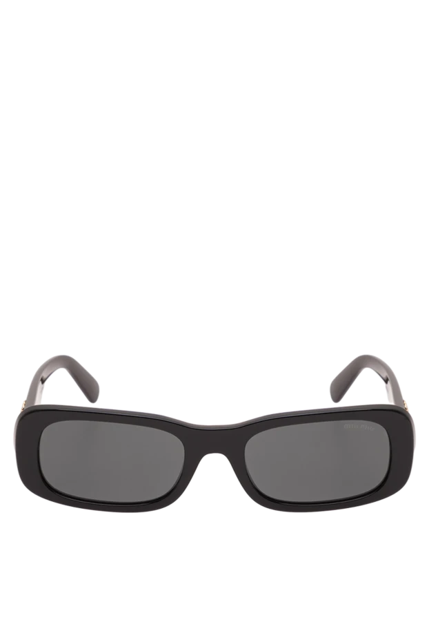 Miu Miu 3d алтын логотипі бар тікбұрышты қара күннен қорғайтын көзілдірік 194862 - фото 1