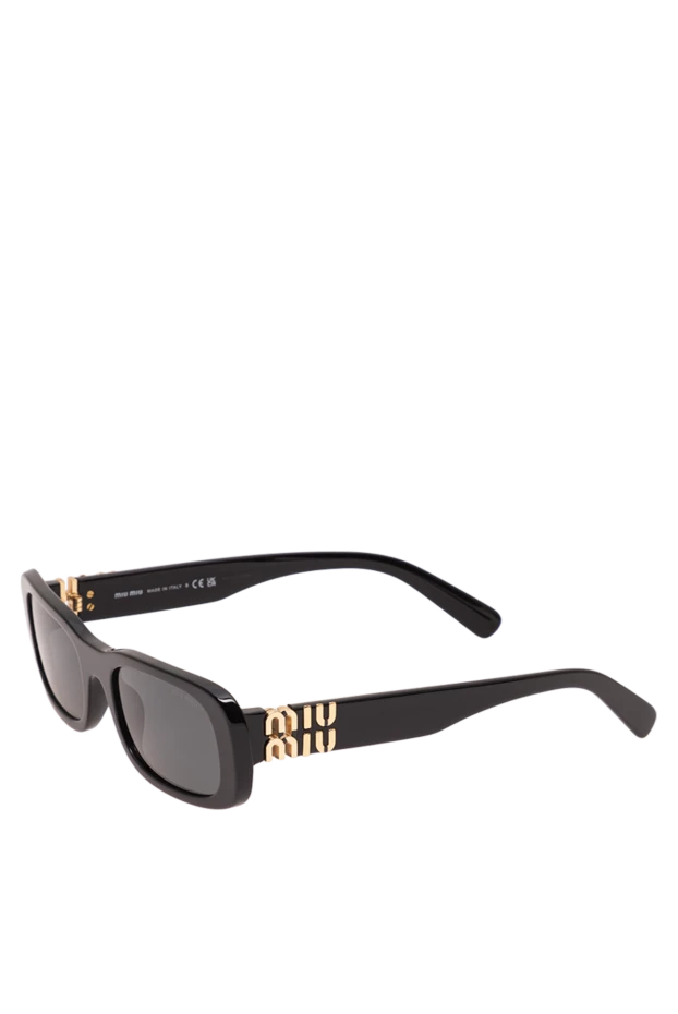 Miu Miu 3d алтын логотипі бар тікбұрышты қара күннен қорғайтын көзілдірік 194862 - фото 3