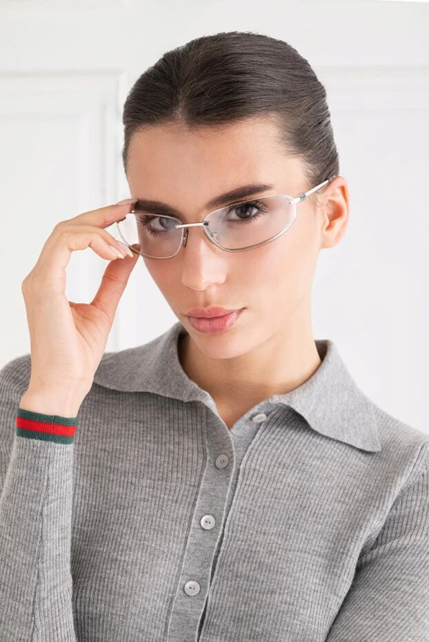 Miu Miu мөлдір линзалары және гофрленген топсасы бар салмақсыз жиексіз көзілдіріктер 194864 - фото 2