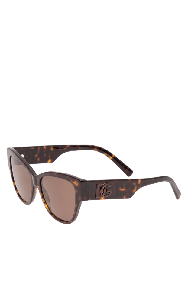 Dolce & Gabbana коричневые солнцезащитные черепаховые очки с объемной монограммой бренда 194868 - фото 3