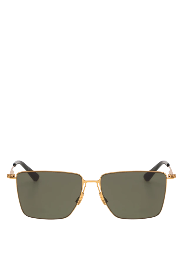 Bottega Veneta thin gold frame square sunglasses with green lenses 194884 - photo 1