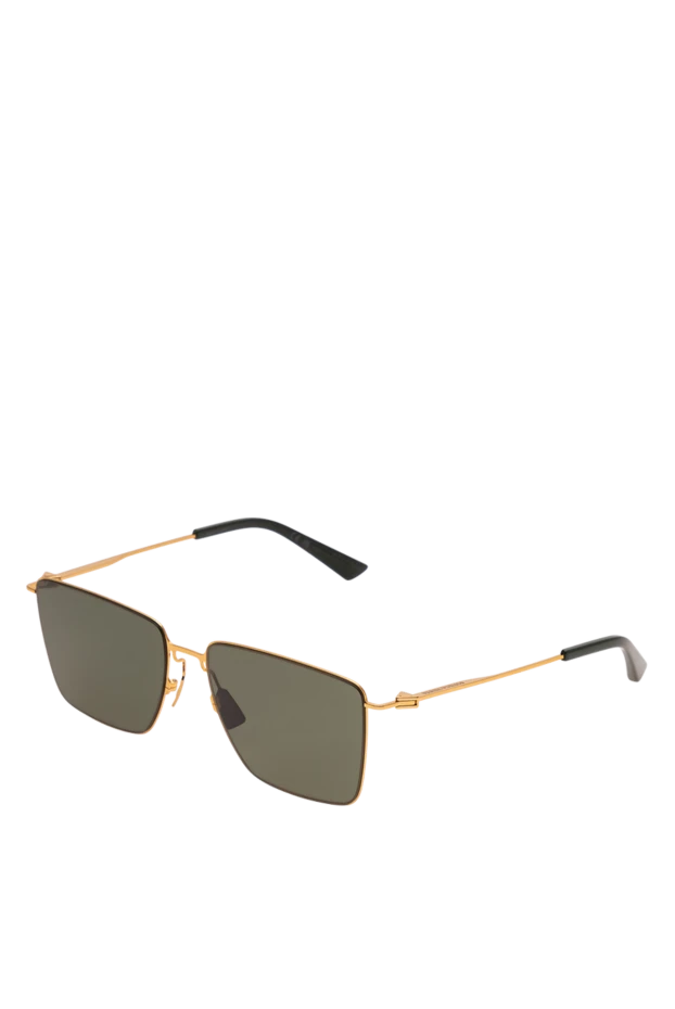 Bottega Veneta thin gold frame square sunglasses with green lenses 194884 - photo 2