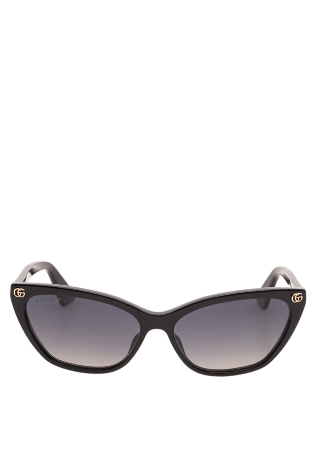 Gucci женские солнцезащитные очки в черной ацетатной оправе формы «кошачий глаз» 194890 - фото 1