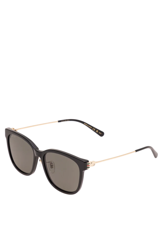Gucci солнцезащитные легкие квадратные очки с золотистыми дужками 194902 - фото 3
