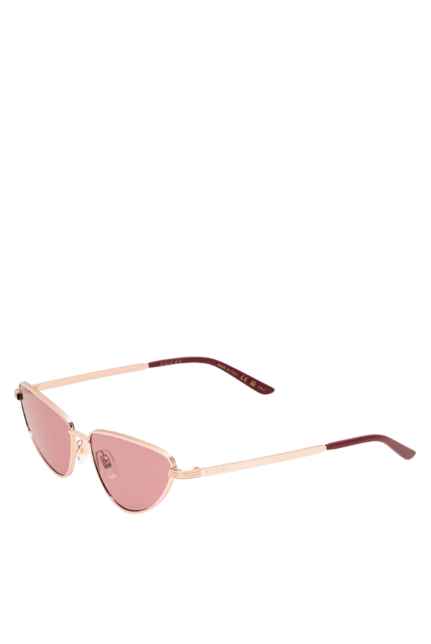 Gucci легкие металлические очки «кошачий глаз» цвета розового золота 194904 - фото 3