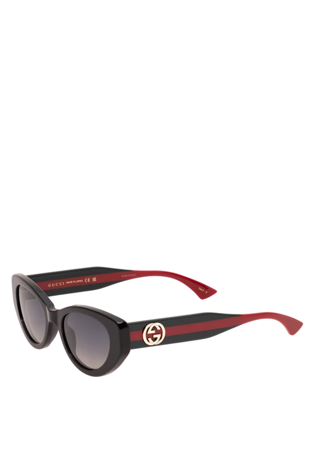 Gucci графичные очки «кошачий глаз» с культовой лентой web и золотой монограммой 194906 - фото 3