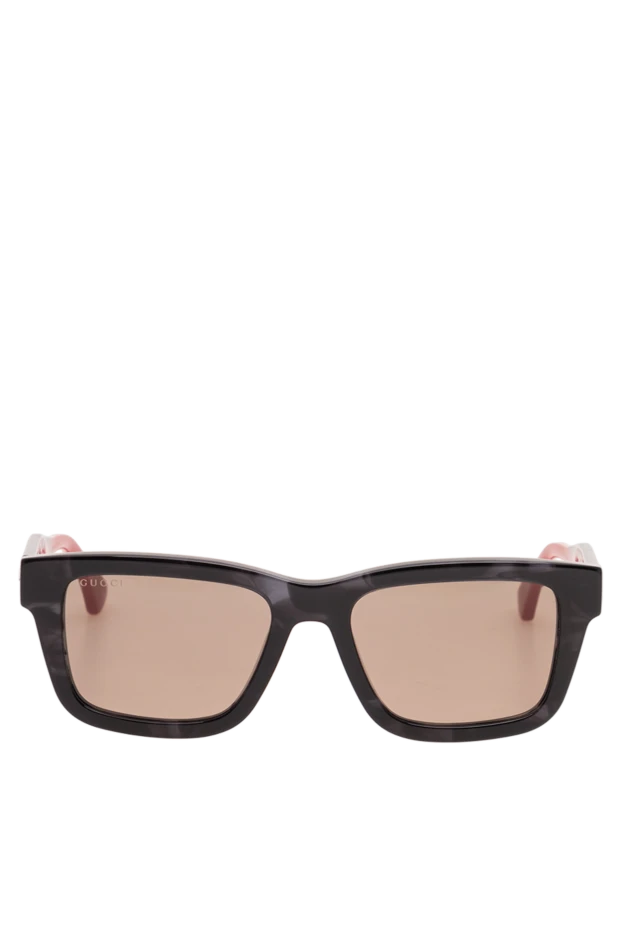 Gucci прямоугольные графитовые очки с культовой лентой web 194911 - фото 1