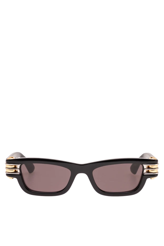 Bottega Veneta black rectangular sunglasses with gold-tone layered temples 194914 - photo 1
