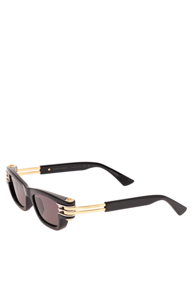 Bottega Veneta black rectangular sunglasses with gold-tone layered temples 194914 - photo 3