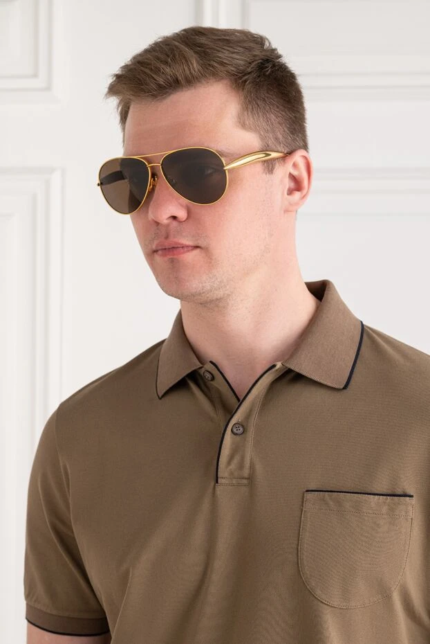 Bottega Veneta aviator sunglasses with gold metal frames and brown lenses 194918 - photo 2