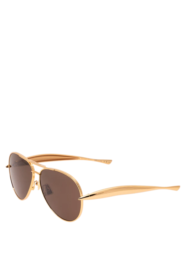 Bottega Veneta aviator sunglasses with gold metal frames and brown lenses 194918 - photo 3
