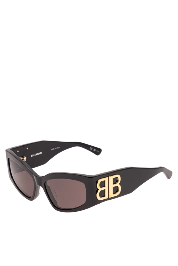 Balenciaga black sunglasses with chunky frames and a gold logo 194925 - photo 3