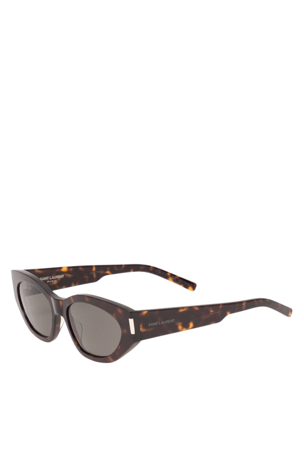 Saint Laurent күміс бұрыштары бар үлкен өлшемді тасбақа қабығынан жасалған мысық көзілдірігі бар күннен қорғайтын көзілдірік 194931 - фото 3