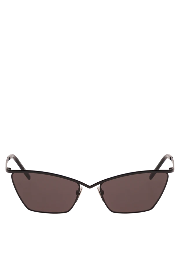 Saint Laurent v-тәрізді көпір және сұр линзалары бар металл мысық көзілдірігінен жасалған күннен қорғайтын көзілдірік 194936 - фото 1