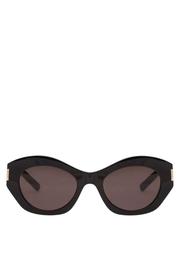 Saint Laurent жылтыр қара жақтаулары және түтінді линзалары бар сопақша күннен қорғайтын көзілдірік 194938 - фото 1