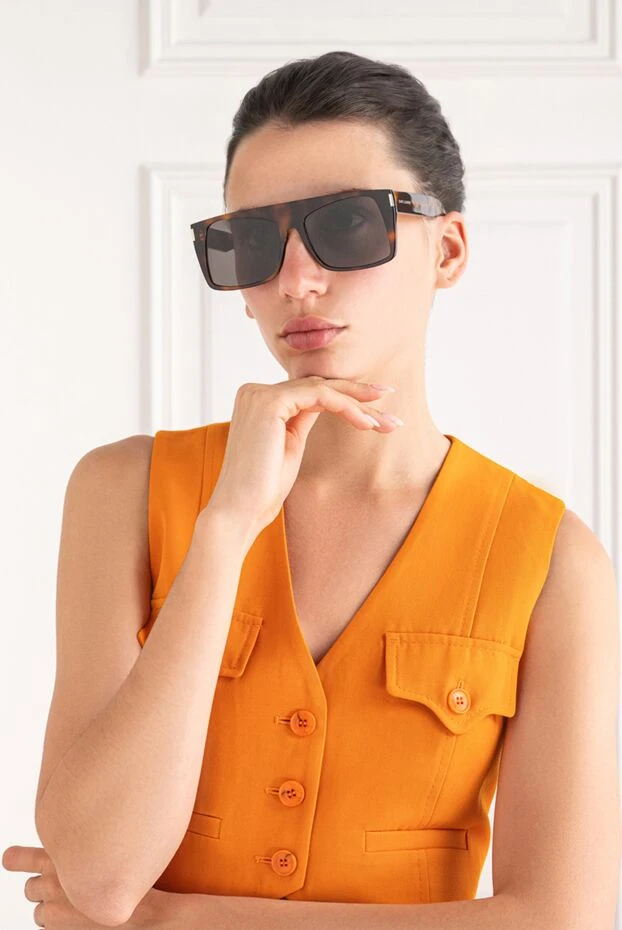 Saint Laurent толығымен жалпақ үстіңгі және градиент линзалары бар tortoiseshell күннен қорғайтын көзілдірігі 194945 - фото 2