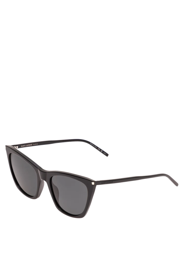 Saint Laurent өте жұқа қара жақтаулары мен монохромды линзалары бар мысық көзілдірігі 194948 - фото 3