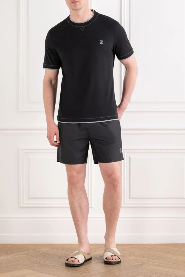 Men's swim shorts with embroidered crest logo - photo 2