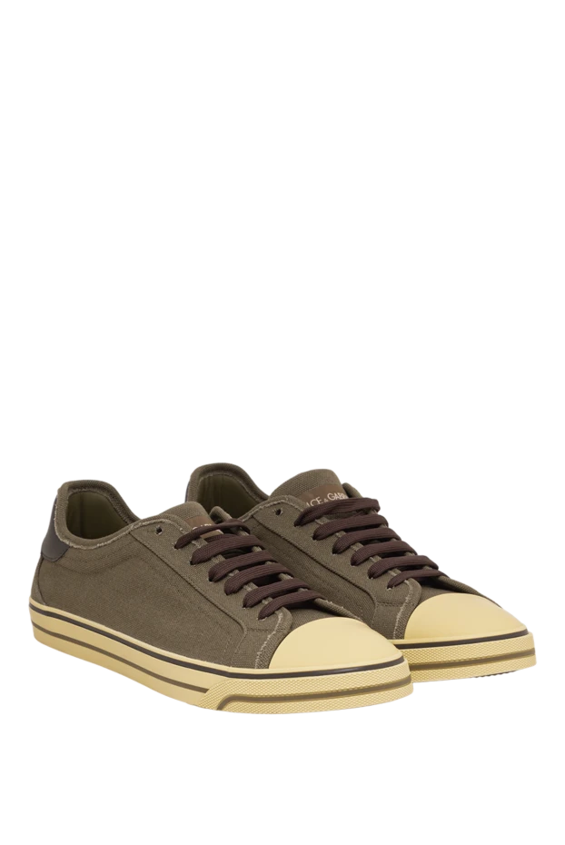Dolce & Gabbana khaki-colored textile sneakers with a contrasting toe 195002 - photo 3