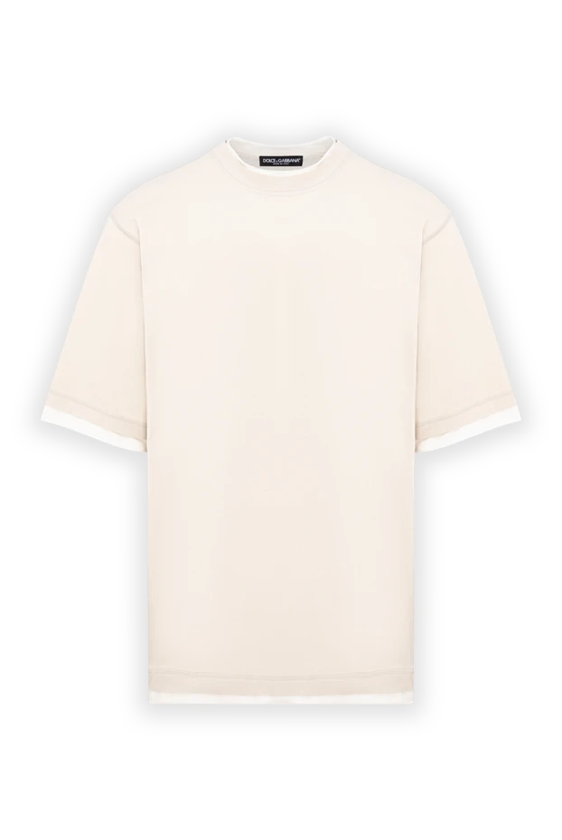 Dolce & Gabbana men's beige knitted oversized t-shirt 195003 - photo 1