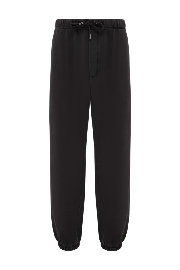 Dolce & Gabbana men's black cotton track pants with branded crest 195004 - photo 1