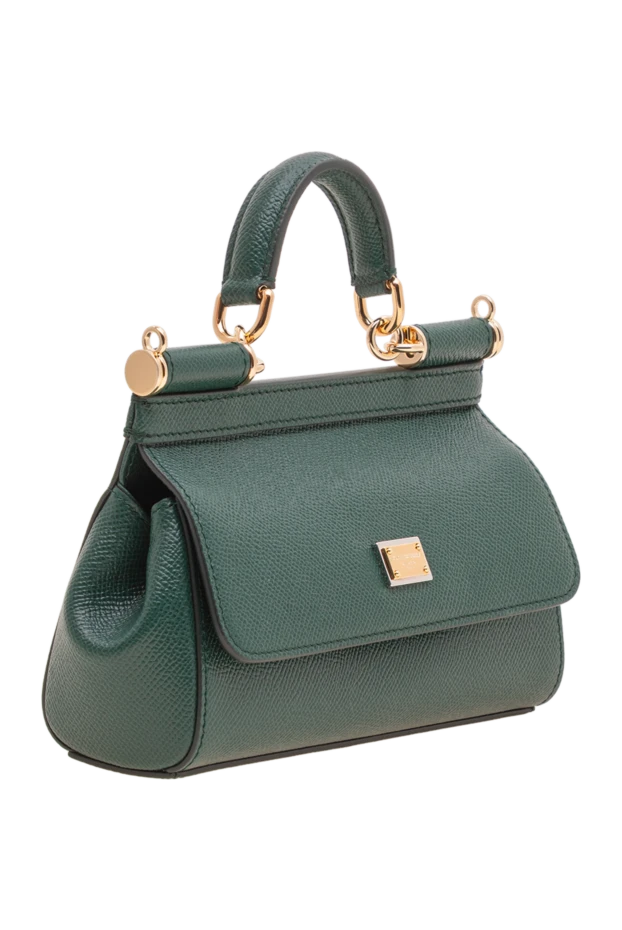 Dolce & Gabbana маленькая сумка sicily из телячьей кожи dauphine зеленого цвета 195019 - фото 3