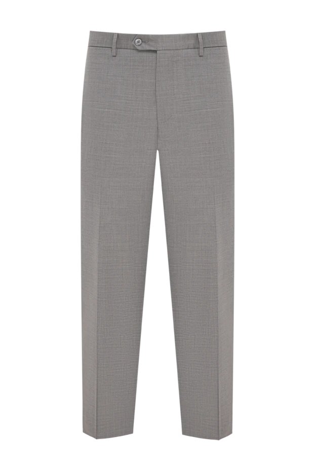 Men's classic wool trousers in an elegant grey melange shade - photo 1