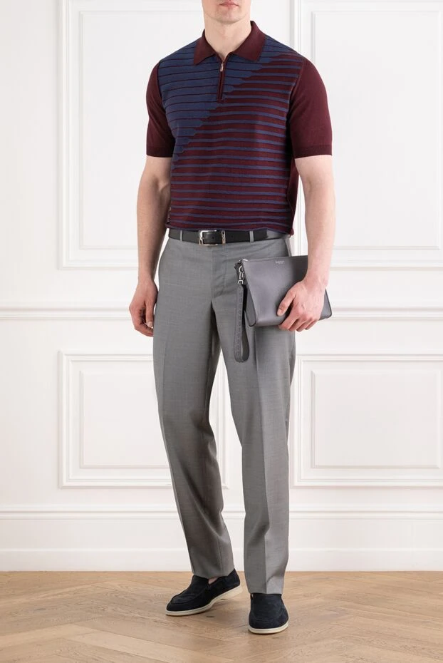 Men's classic wool trousers in an elegant grey melange shade - photo 2