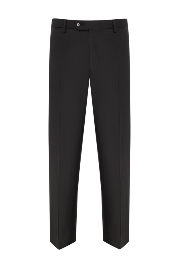 Men's classic wool trousers in deep black - photo 1