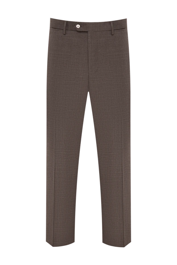 Men's classic wool trousers in brown - photo 1