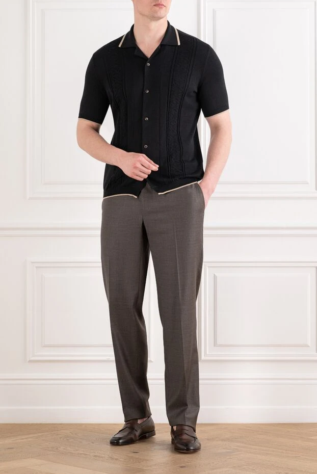 Men's classic wool trousers in brown - photo 2